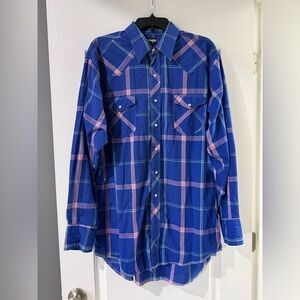 Wrangler Cowboy Cut X-Long Tails Pearl Snap Sz XL (READ Desc)‎ Cowboy Rodeo VTG